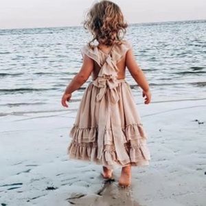 NELLIE RUFFLE MAXI DRESS - CHAMPAGNE